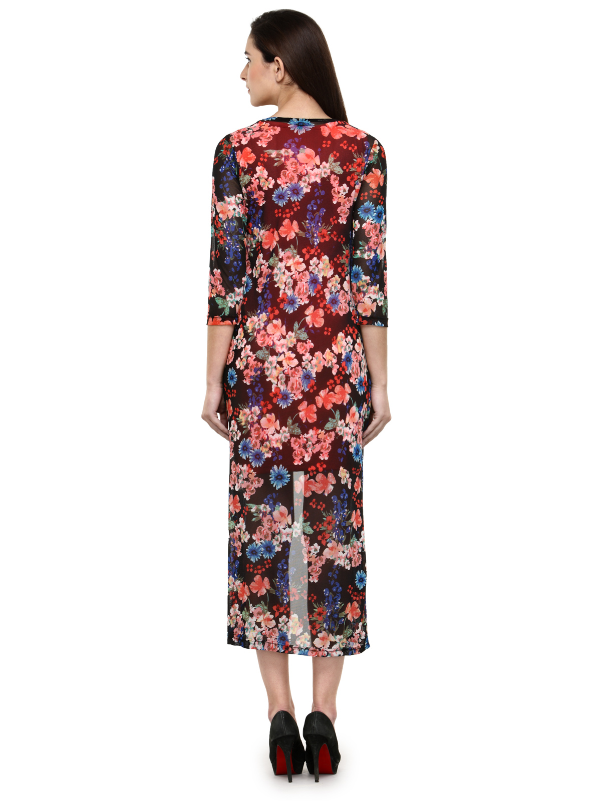 Floral printed maxi gown dress